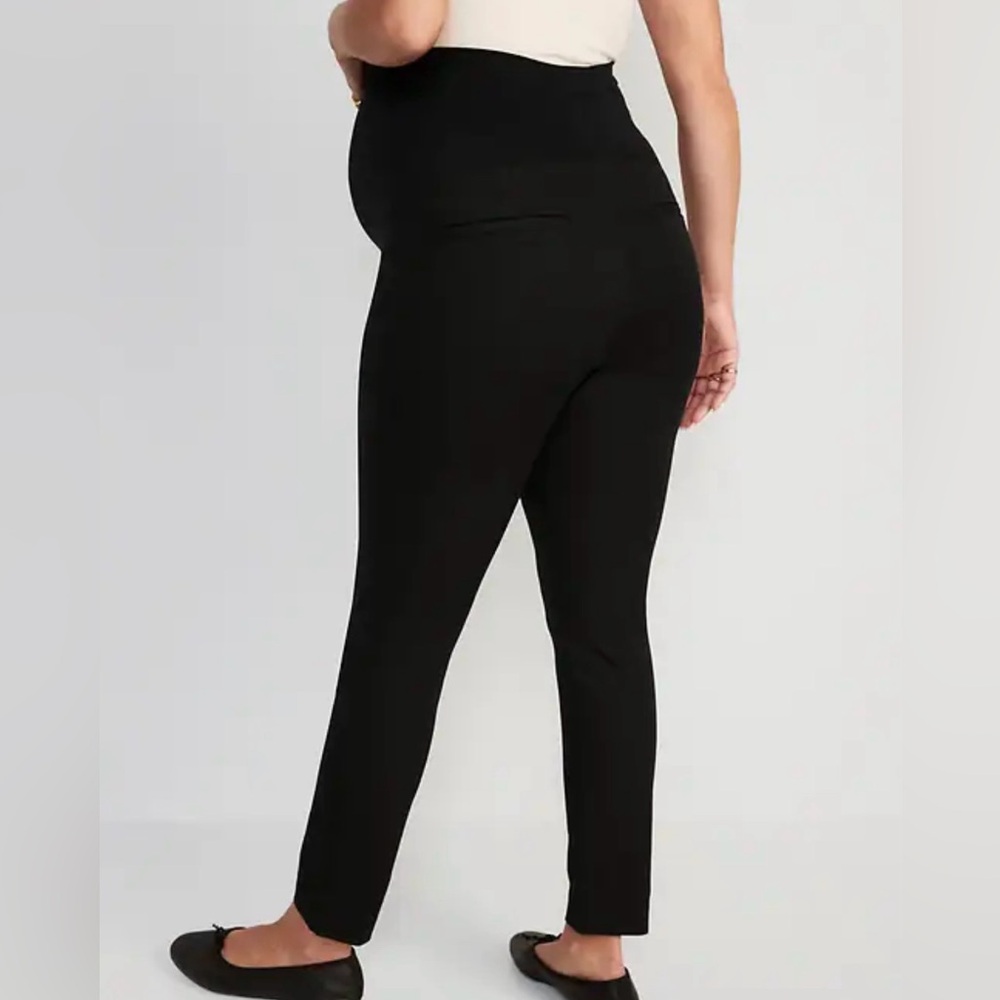 OLD NAVY Full PANEL PIXIE MATERNITY PANTS Black C… - image 2